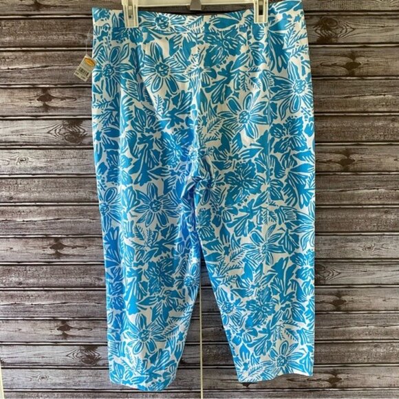 NWT Talbots Petites Women's‎ StretchTropical Print Cropped Pants Size 14P - Picture 2 of 7